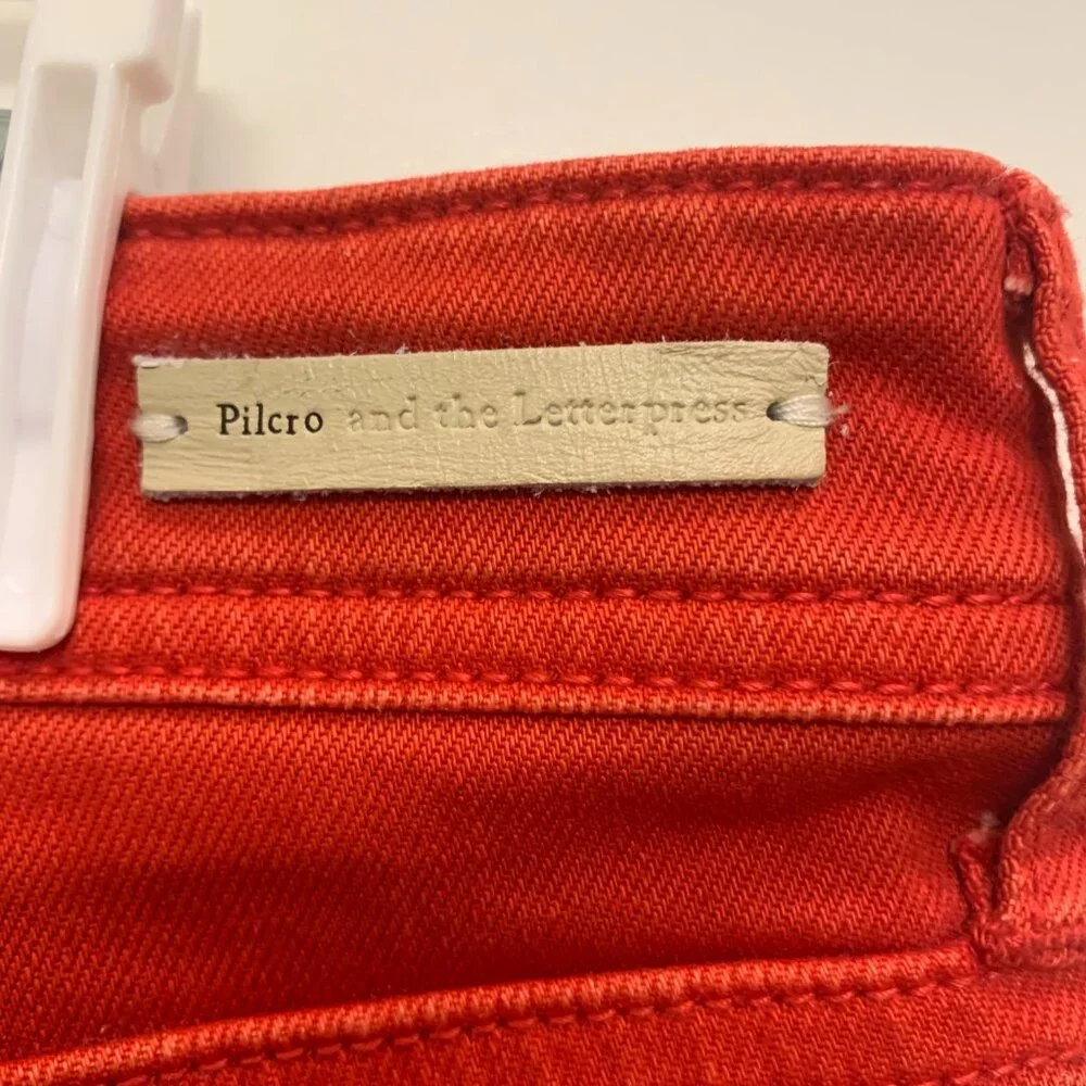 Anthropologie Pilcro Hyphen Red Mid Rise Denim Shorts - Picture 5 of 5